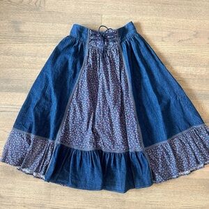 Vintage Jessica's Gunnies San Francisco Denim/Floral Skirt-Size 9